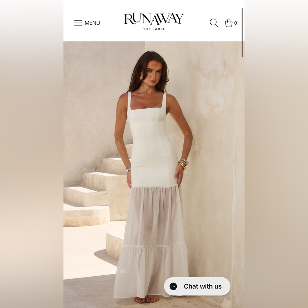 Runaway The Label Elegant White Maxi Dress